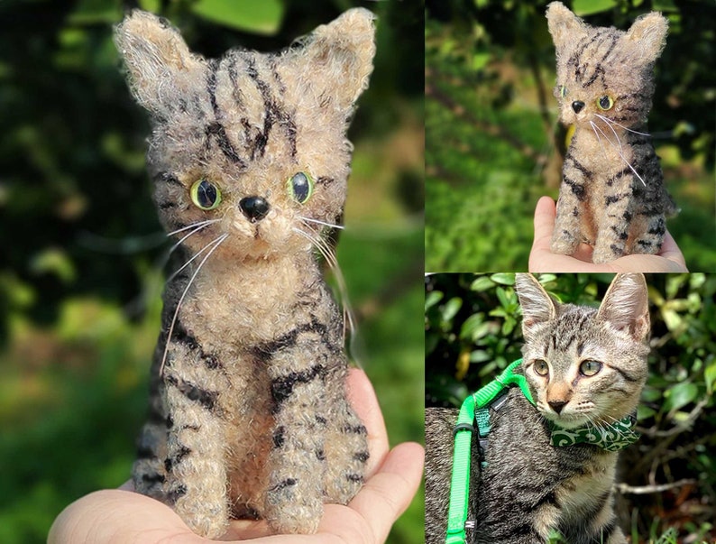 Custom Crochet Cat Stuffed Cat, Look alike Pet Doll, Crochet Cat From Photo, Personalized Pet Gift, Pet Memorial, Cat Mini Plush Doll image 4