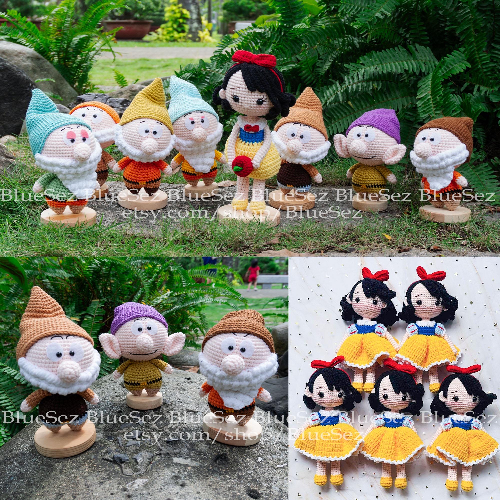 Snow White & Seven Dwarfs Crochet Doll - Amigurumi Doll, 7 Dwarfs