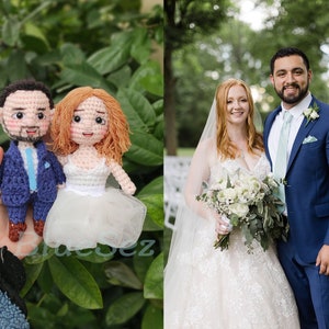 Custom Couple Crochet Doll - Wedding Couple, Similar Doll, Mini Me Doll, Amigurumi Doll, Look aLike Doll, Portrait Doll, Wedding Gift