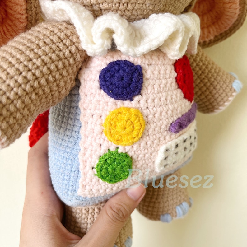 Il faut deux Crochet Cutie l'éléphant inspiré poupées Amigurumi peluche jouet, il faut deux cadeau, Top Steam Game Crochet image 3