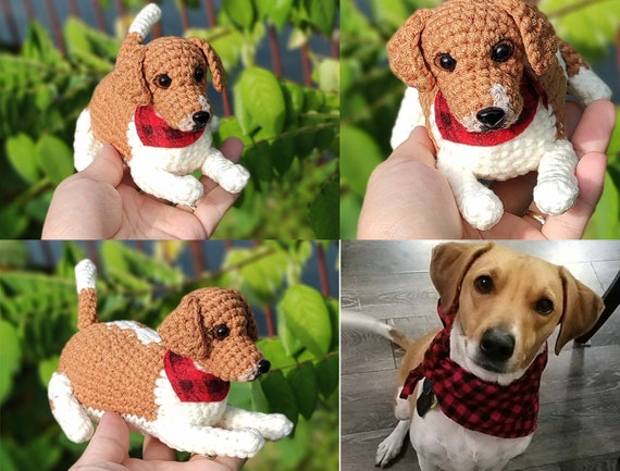 Personalized Crochet Dog Face Keyring
