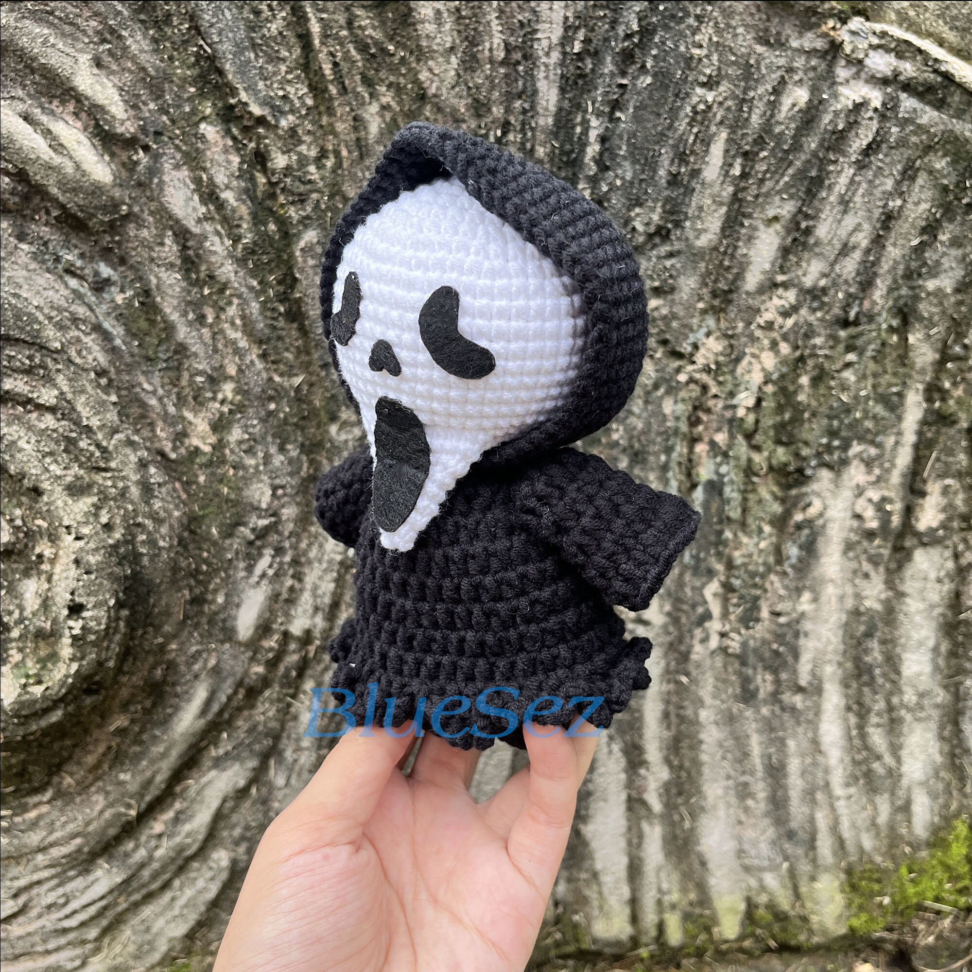 Ghostface Plushie/ Scream Character / Thrill / Slasher/ Crochet Pooch 