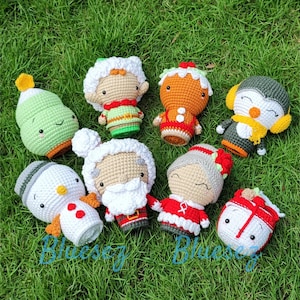 Christmas Crochet Doll - Santa Claus, Mrs. Claus, Elf, Snowman, Gingerbread, Penguin Plush Toy - Crochet Christmas Ornaments