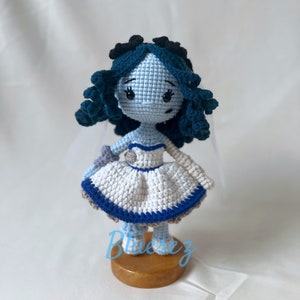 Corpse Bride Inspired Crochet Doll - Emily Doll, Amigurumi Doll, Halloween Plush Toy, Halloween Crochet Doll, Handmade Gift