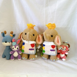 Il faut deux Crochet Cutie l'éléphant inspiré poupées Amigurumi peluche jouet, il faut deux cadeau, Top Steam Game Crochet image 2