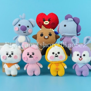 Kpop Idol Stuffed Plushie, Kpop Boy Band Mascots, Cute Animals Crochet Doll, Bangtan Boys Amigurumi, Gifts For Kpop Army Fandom