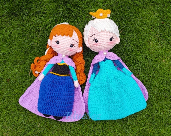 エルサとアナのプリンセスかぎ針編み人形 - アナと雪の女王、エルサと