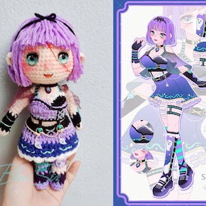 Custom Character Crochet Doll, Custom Commission Doll, Custom Doll From Photos, Drawing, Manga Character Plush, Cartoon Stuffed Characters