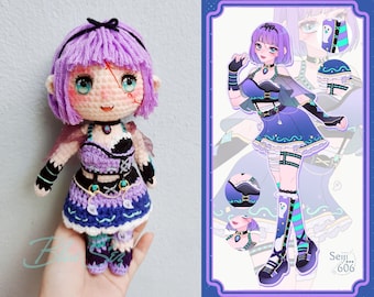 Poupée au crochet personnage personnalisé, Poupée Commission personnalisée, Poupée personnalisée à partir de photos, Dessin, Peluche personnage de manga, Personnages de dessins animés rembourrés
