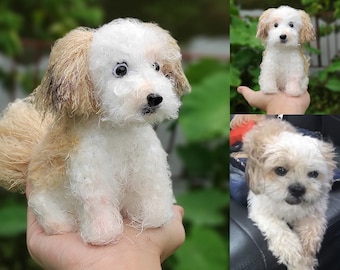 Custom Stuffed Dog, Look alike Pet Doll, Crochet Dog From Photo, Personalized Pet Gift, Pet Portrait, Pet Memorial, Dog Mini Plush Doll