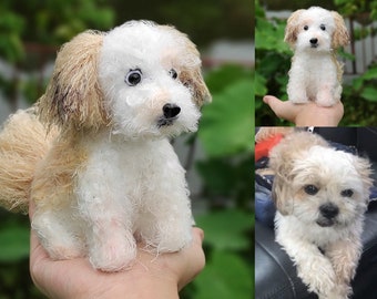 Op maat gemaakte knuffelhond, look-a-like huisdierpop, gehaakte hond van foto, gepersonaliseerd huisdiercadeau, huisdierportret, huisdiergedenkteken, hond mini pluche pop