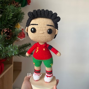 CR7 Crochet Doll, Cristiano Ronaldo Doll, Soccer Player Plush Toy, CR7 Funko Pop, Ronaldo plushie, Handmade Doll, Gift For Football fans