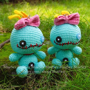 Scrump Crochet Doll, Lilo and Stitch Amigurumi Toy, Lilo's Rag Doll, Scrump Keychain, Cartoon Plush Keychain, Gifts For Lilo and Stitch Fans
