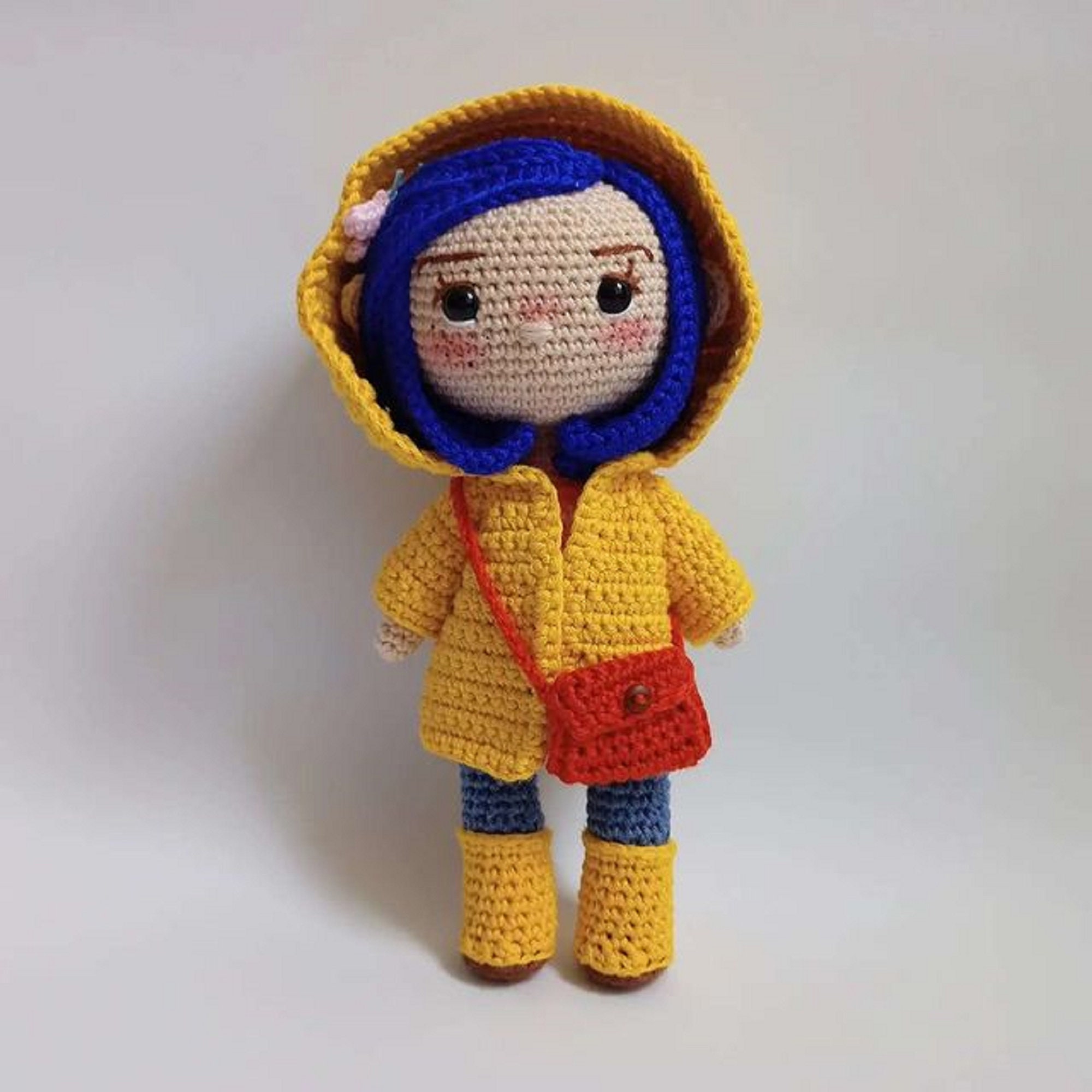 Coraline Crochet Doll 18 Inches Handmade Plushie Handmade Doll Crochet  Plushie Button Eyes Coraline Plushie Cuddle Buddy 