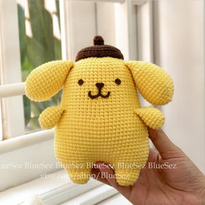 Crochet PomPomPurin Toy, PomPomPurin Stuffed Toy, PomPompurin Plushies, Amigurumi Cartoon Character, Hello Kitty Friend, Cute Knitted Plush.