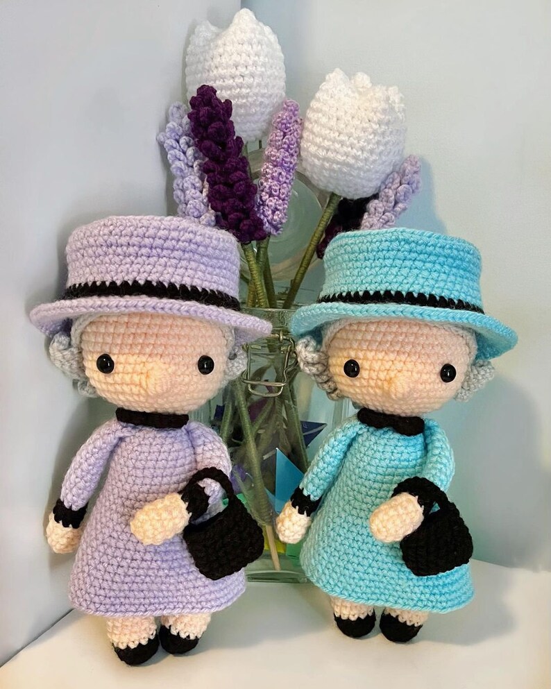 The Queen Crochet Queen Elizabeth Crochet Doll Amigurumi Etsy
