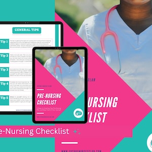 Prenursing Checklist & Guide: Nursing School Success Planner, Get Into Nursing School, Digital Notes for Future Nurses