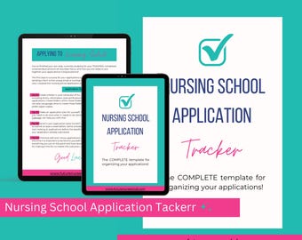 Nursing School Application Tracker | Student Nurse Planner Template | Pre-Nursing Guide & Nursing Program Acceptance