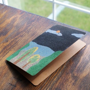 Carte de voeux faite main d'art de sable/pour la carte de famille d'amis/carte de voeux faite main pour la carte de voeux toutes les occasions/carte de voeux d'art originale/