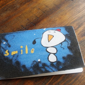 Bonhomme de neige /SOURIRE /Carte de voeux faite main d'art sur sable /Carte de voeux faite main pour toutes les occasions /Carte de voeux artistique originale/