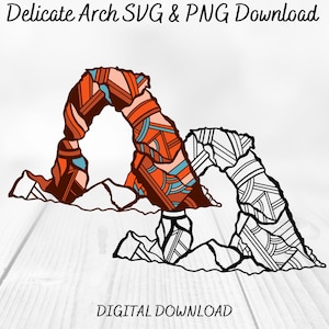 Delicate Arch Digital Download; SVG & PNG Design File for Shirts or Stickers; Arches National Park