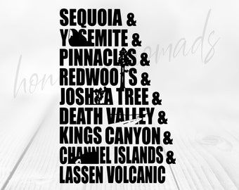 California National Park Silhouettes: SVG PNG Bundle (Digital Download)