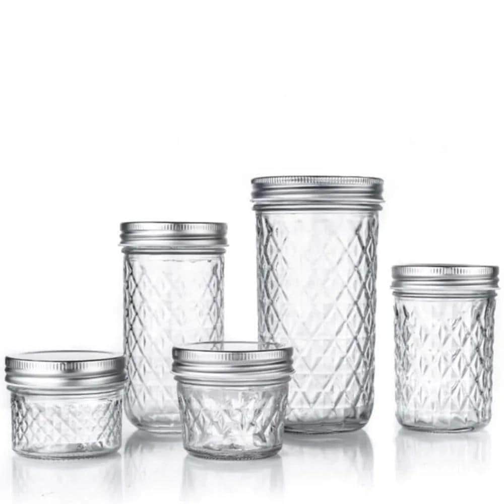 GPK4ALL Set 24 Barattoli In Vetro Da 226g Con Coperchio Argento - Per Marmellate, Miele, Spezie E Bomboniere (Vetro Trasparente, Ermetici) - 4
