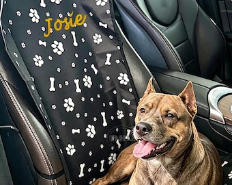 Personalized Embroidered Pet Car Seat Cover,Custom Waterproof Seat Protector for Vehicle,Portable Car Seat Cover For Big Dog,Car Accessory