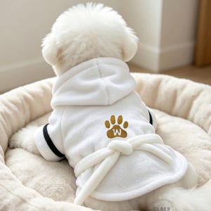 Personalisierter, weicher Haustier-Bademantel mit Kapuze, individuell bestickter Hunde-Bademantel, Hunde-Bademantel für nach dem Baden und Schwimmen, Geschenk für Tierliebhaber