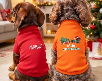 Disfraces navideños personalizados para mascotas con nombre, camiseta sin mangas personalizada con el nombre de la mascota, camiseta navideña para perros, ropa para cachorros, camiseta de viaje para cachorros, camiseta de verano para perros