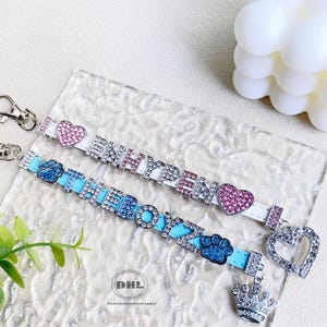 Chaveiro com letra e strass personalizado, pingente de coração prateado, presentes para fãs de K-pop, pingentes estéticos para bolsas de fãs de K-pop, chaveiro com nome brilhante