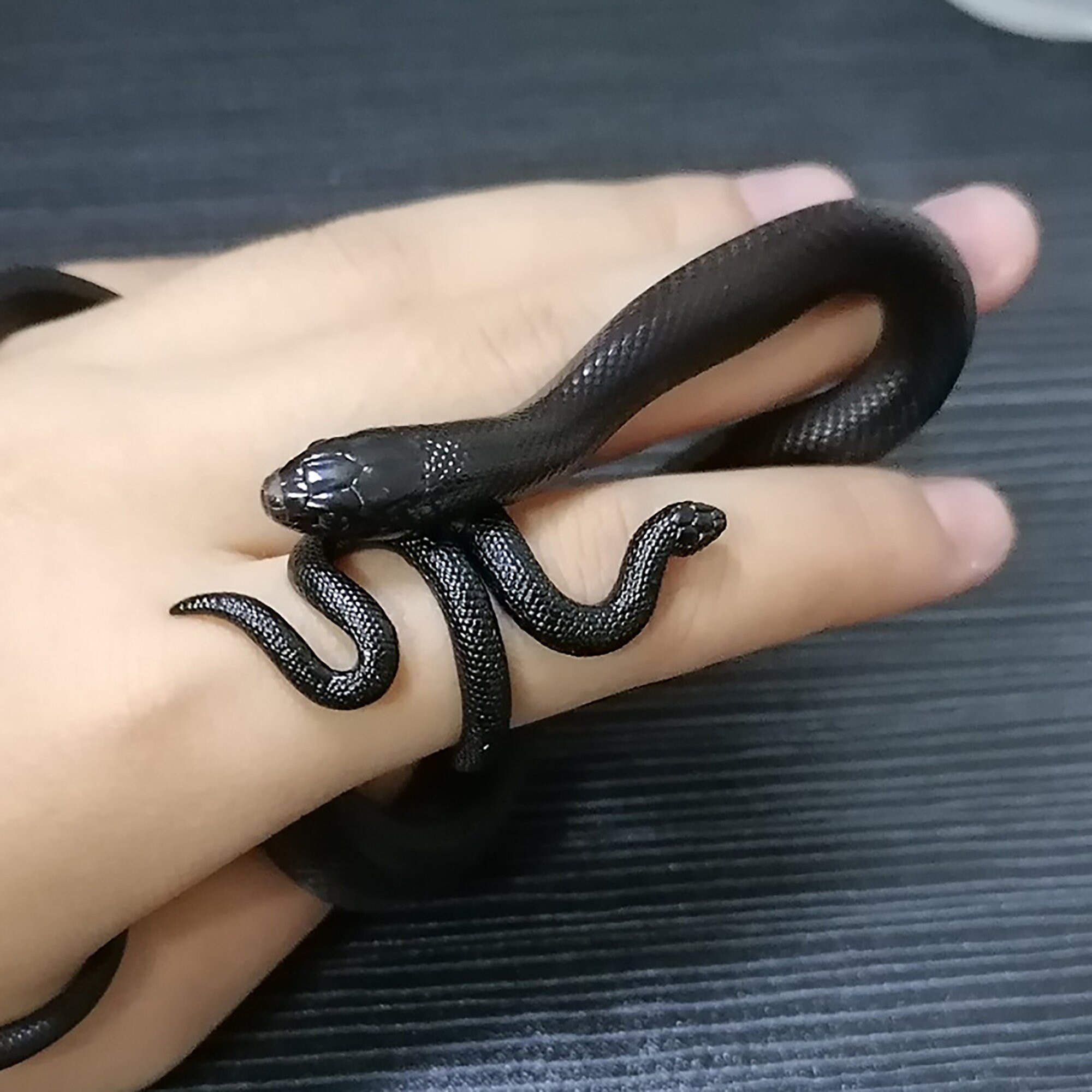 Black Snake Ring Wrap Around Ring Adjustable Statement Ring Etsy