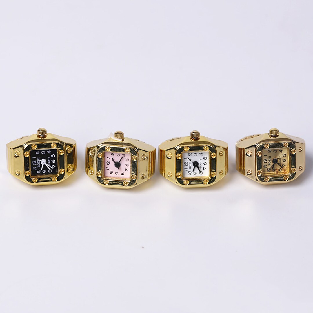 Gold Watch Ringvintage Watch Ring Square Watch Ring Retro Etsy