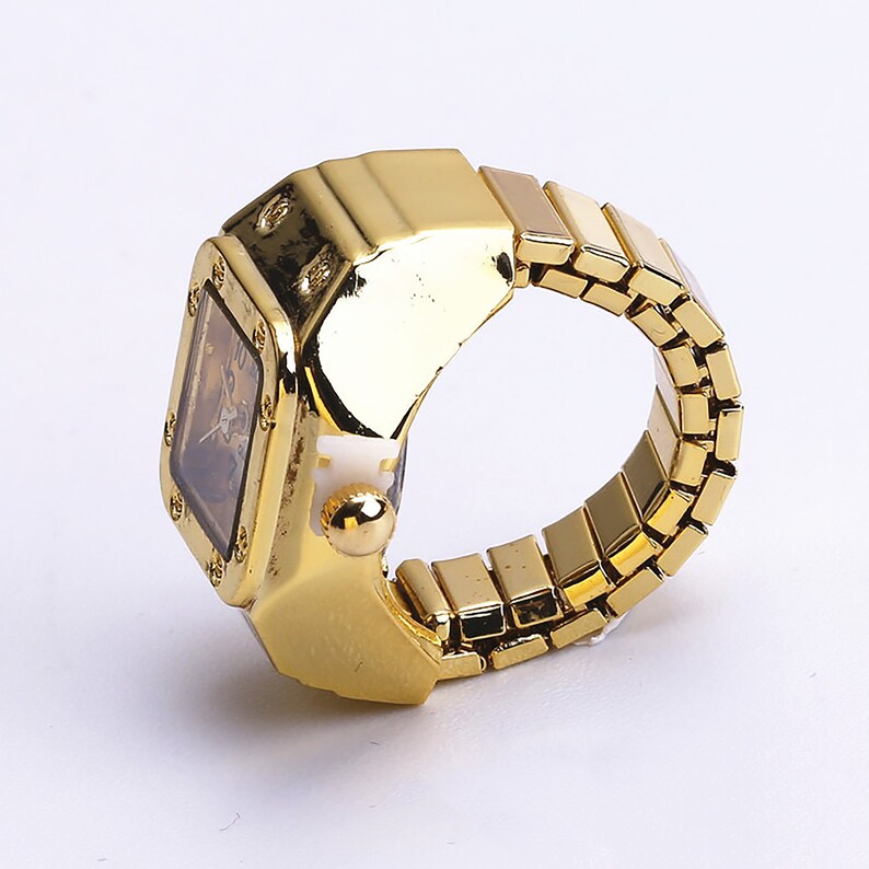 Gold Watch Ringvintage Watch Ring Square Watch Ring Retro Etsy