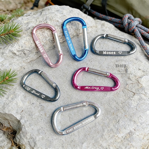 Custom Engraved Aluminum Carabiner,Personalized Carabiner,Engraved Carabiner Clips,Outdoor Gifts,Camping Hiking Clip,Outdoor Portable D Ring