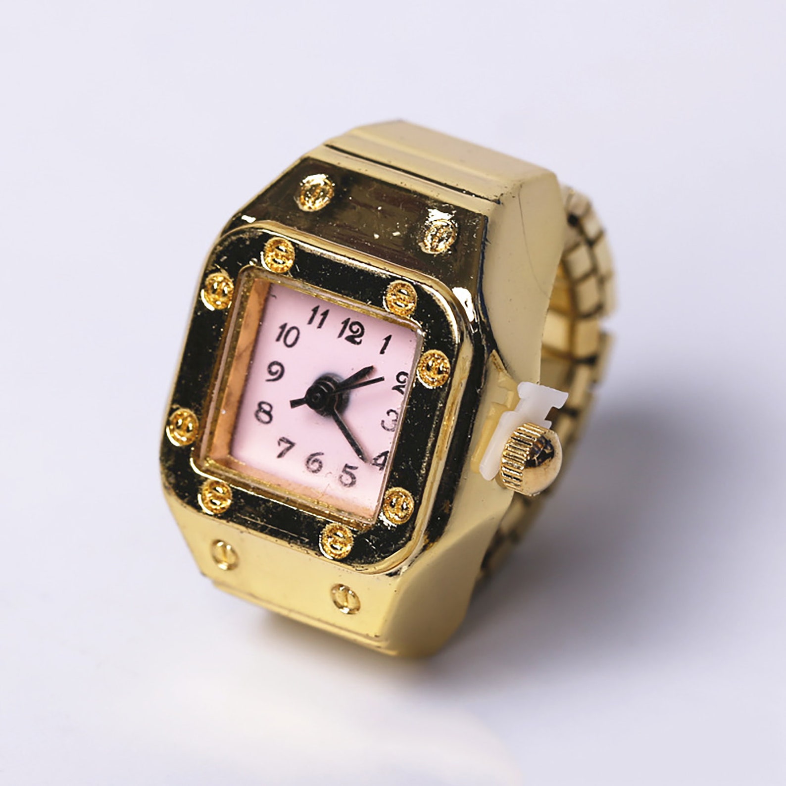 Gold Watch Ringvintage Watch Ring Square Watch Ring Retro Etsy