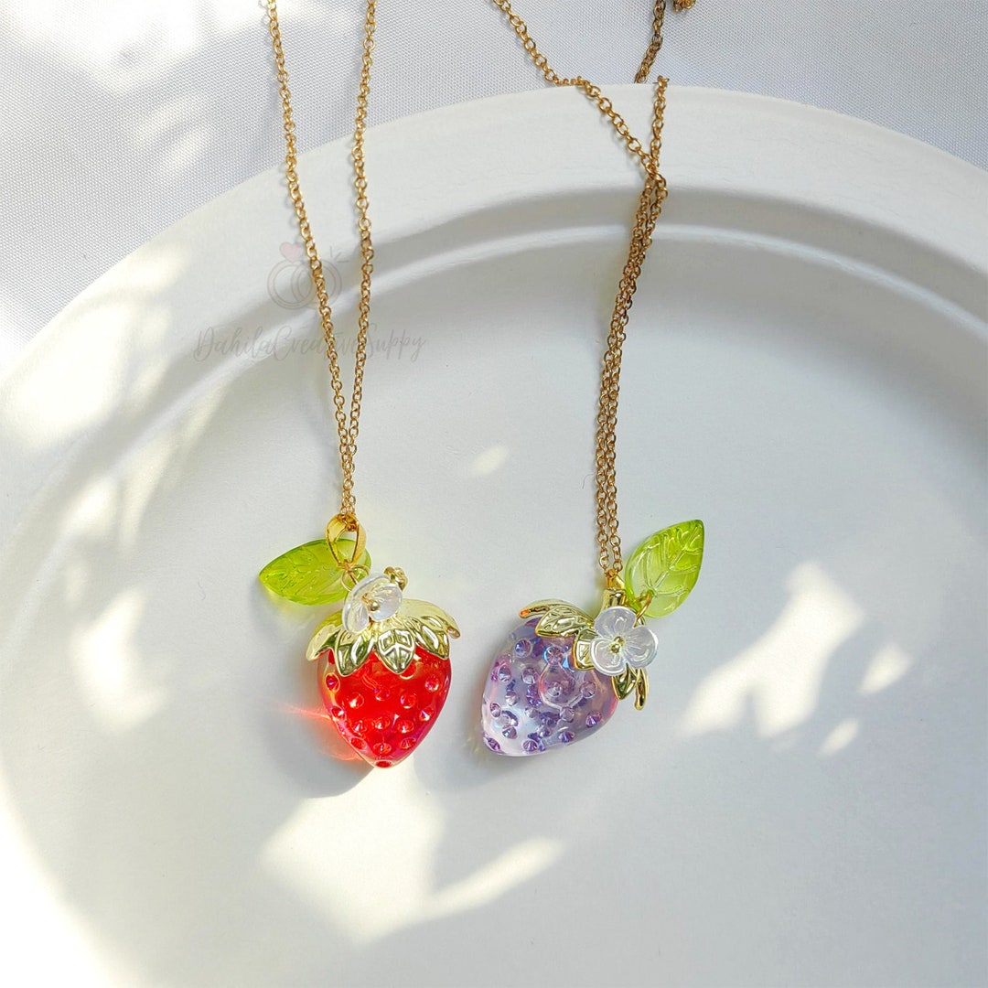 ☆Hei☆ berry fruit necklace HE24SPNFW670XXFR Fruit Necklace Apple Lemon Orange Pear Strawberry Banana