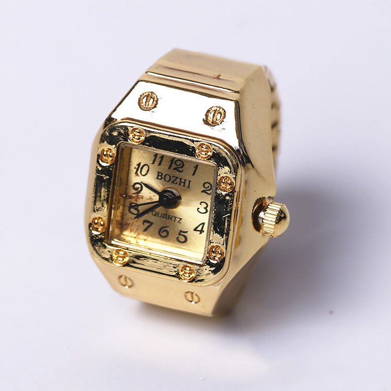 Gold Watch Ringvintage Watch Ring Square Watch Ring Retro Etsy