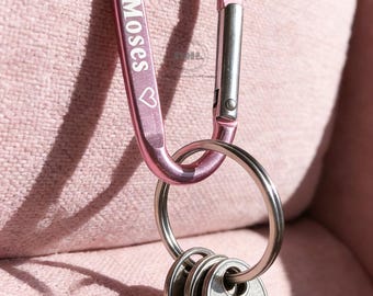 Personalized Locking Carabiner Keychain,Custom Engraved Keychain,Engraved Carabiner Clips,Groomsman Gifts,Outdoor Gift，Valentine's Day gifts