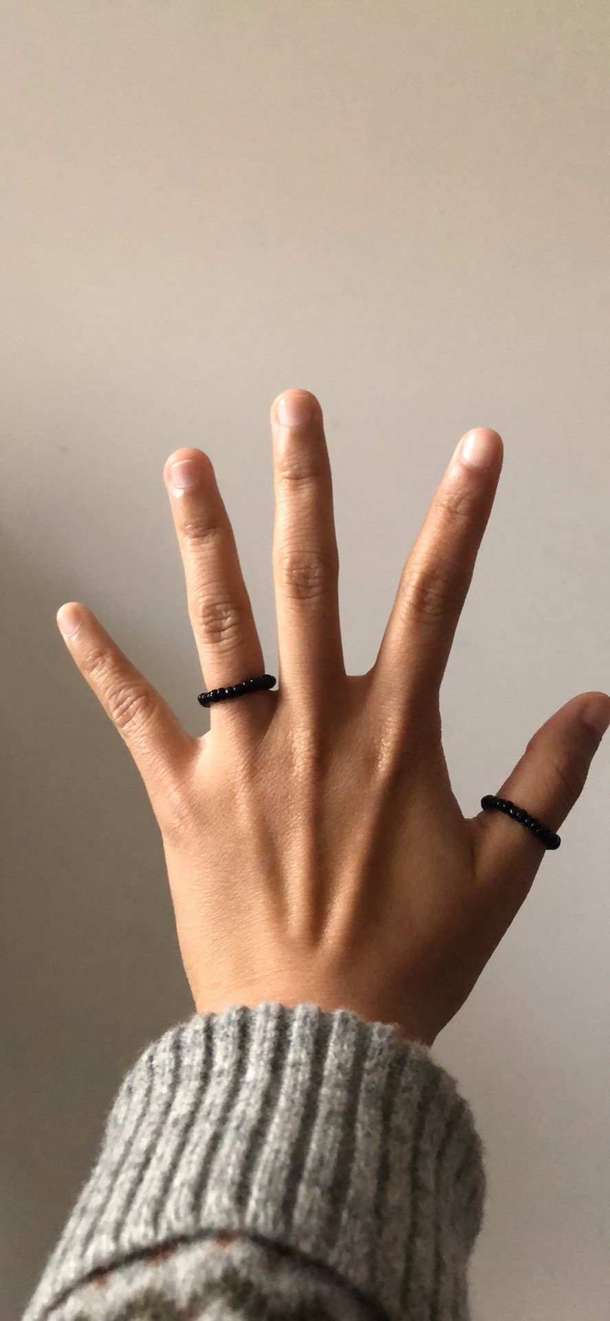 Black Beaded Ring - Etsy