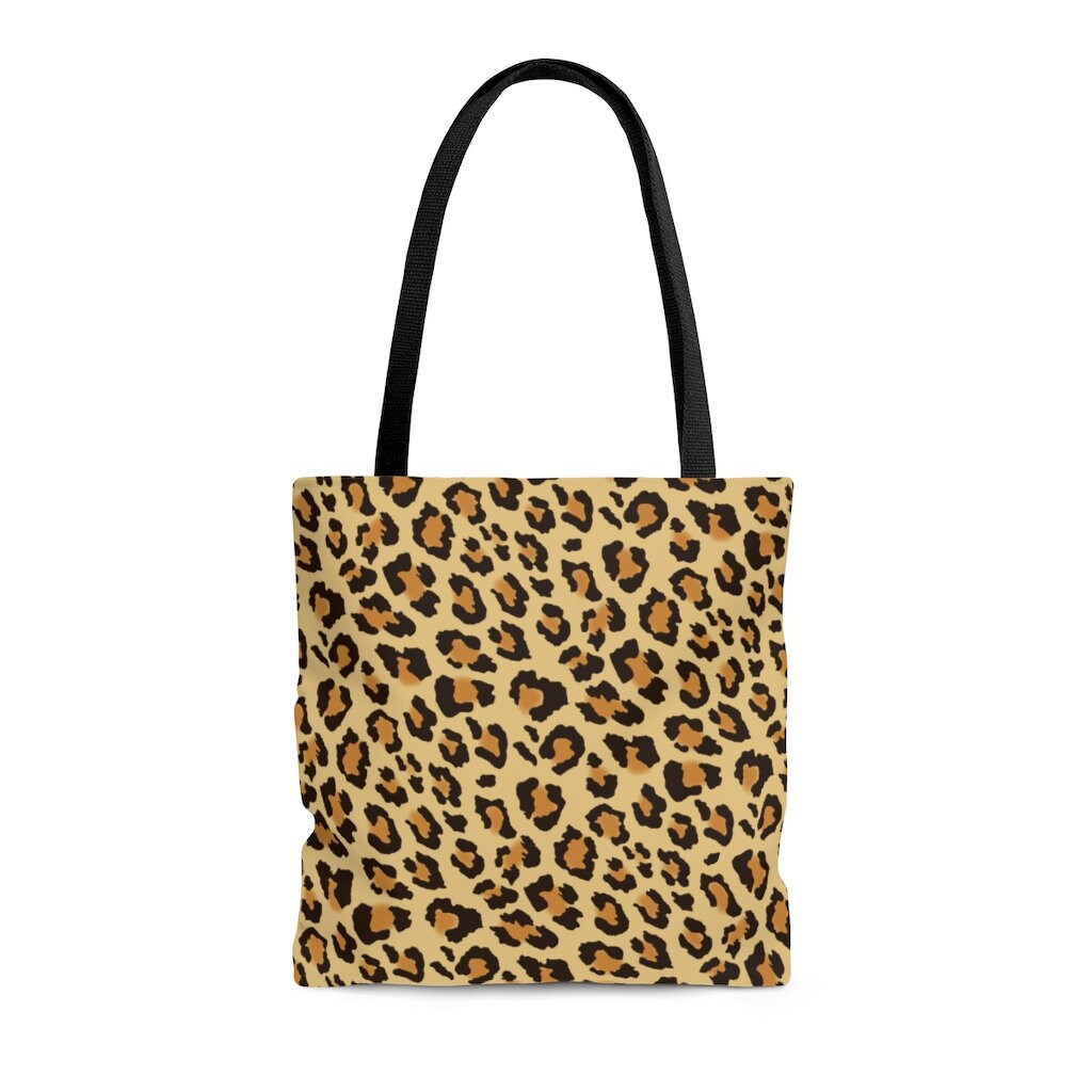 Oversized Women Canvas Casual Tote Bag Leopard Cheetah Print Handbag with Faux Leather Handle 