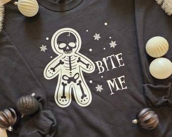 Bite Me Crewneck, Gingerbread Crewneck, Funny Crewneck