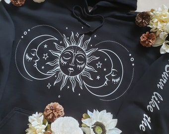 Sudadera con capucha para el sol y la luna, sudadera con capucha para el sol, sudadera con capucha para la luna