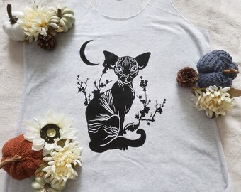Esfinge Camiseta sin mangas. Cat Tank Top, Sphinx Racerback, Cat Racerback