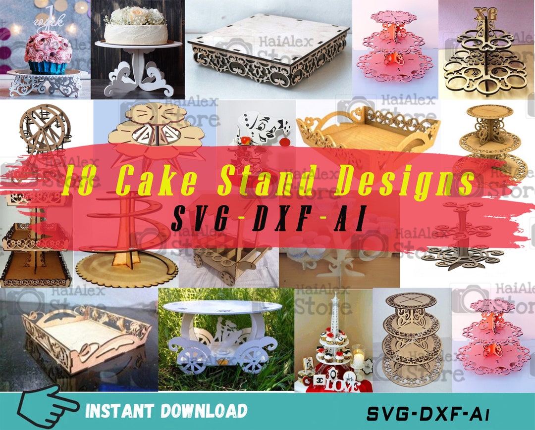 Wooden Birthday Cake Stand Svg, Wedding Cake Stand Pattern, Table Cake