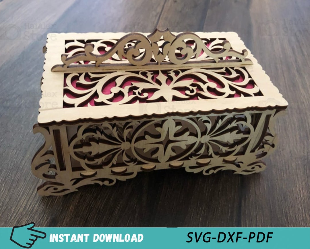 Wooden Craft Jewelry Box 4mm Laser Cut Files, Gift Box Template