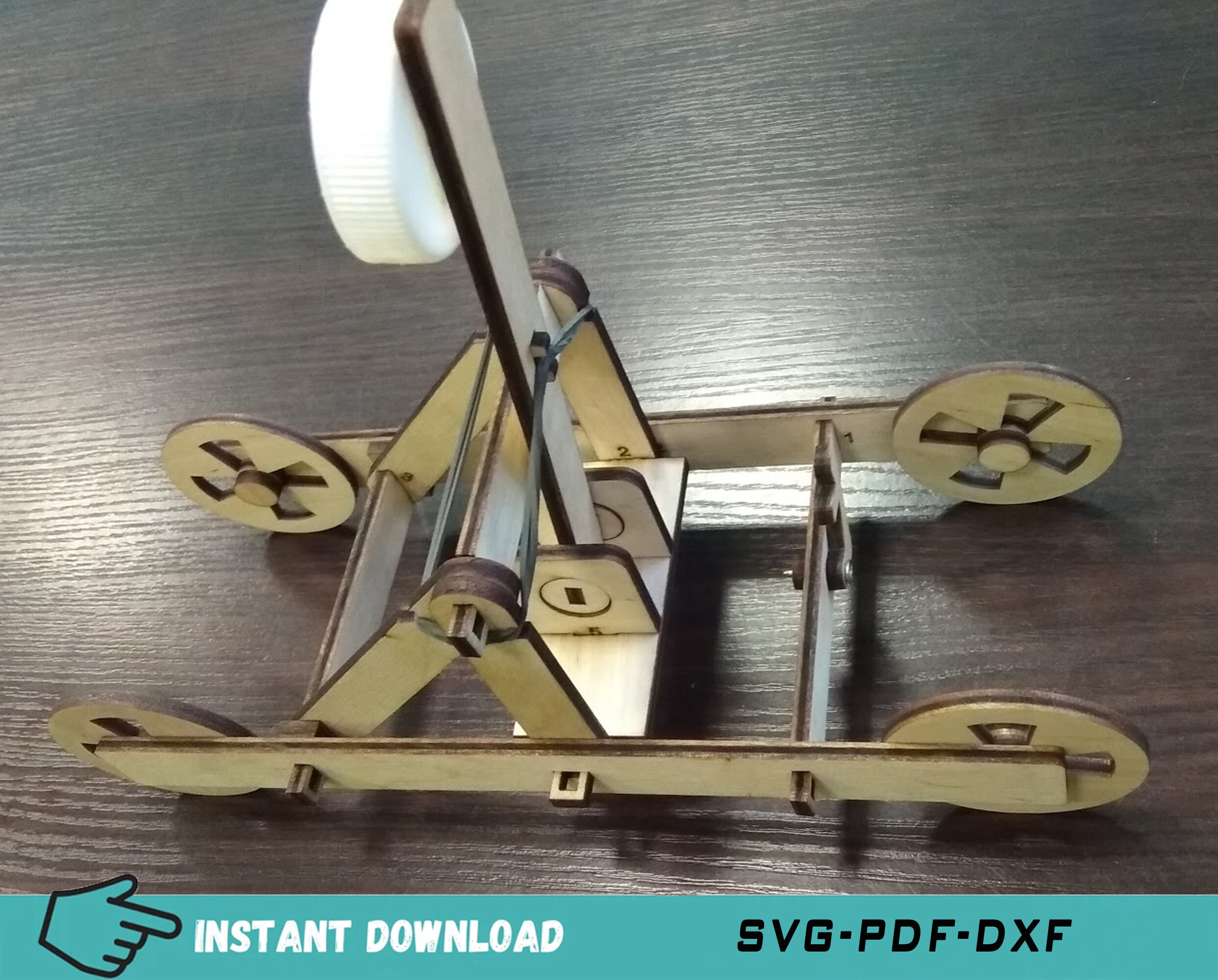 Wooden Toy Catapults Laser Cut Files Catapult Toy Template Etsy