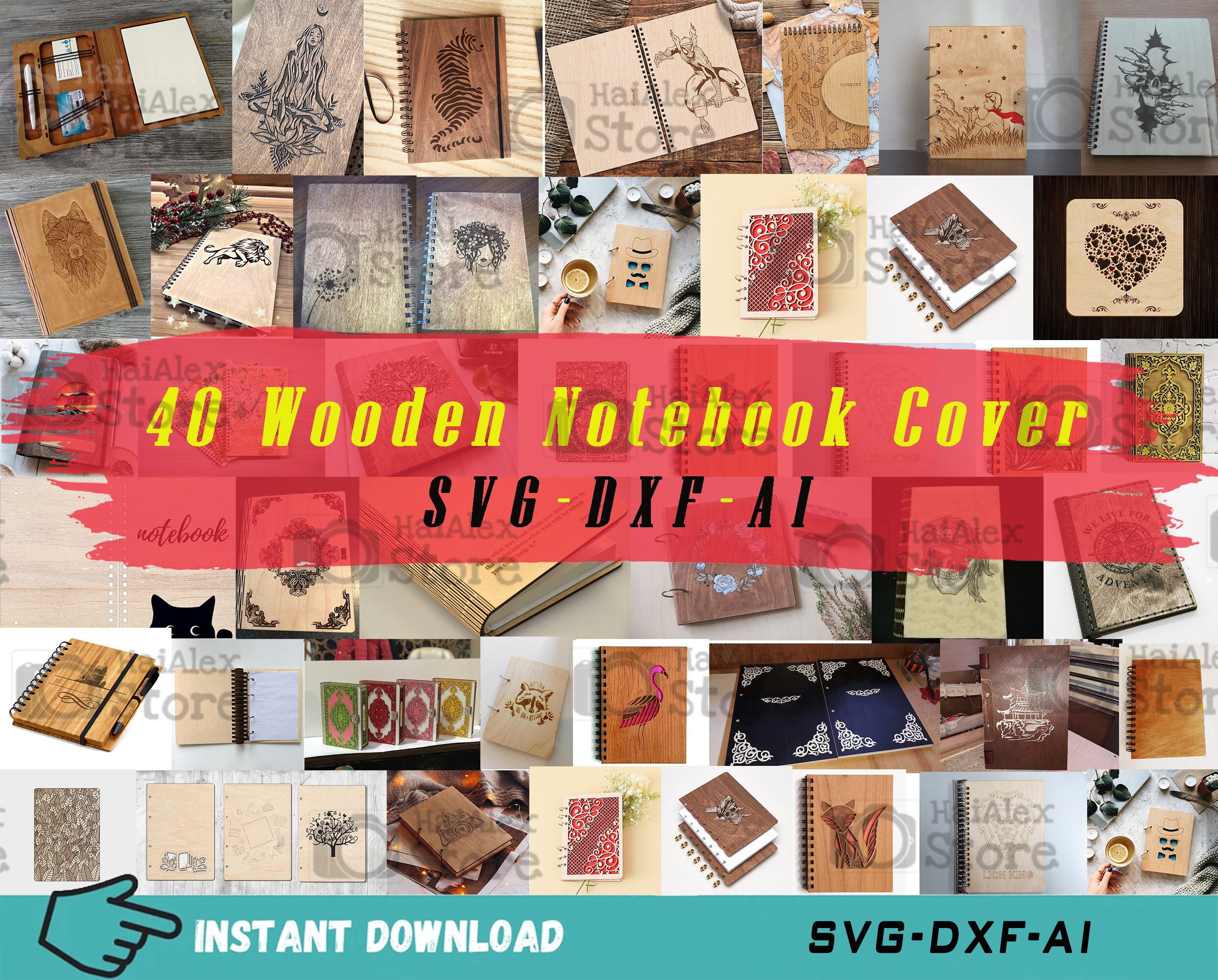 40 Wooden Notebook Cover Svg File for Laser Cut Book Cover Etsy UK