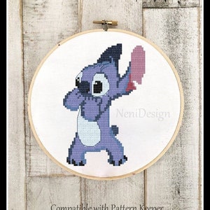 Stitch 1 Cross stitch pattern Kids room decoration DIY tale hero DIY heroes Nursery decoation Tale figure cross stitch Lilo and Stitch DIY