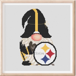 Football fan Gnome Cross stitch pattern American Football team Cute gnome pattern PDF pattern Digital cross stitch Gift for him Modern art